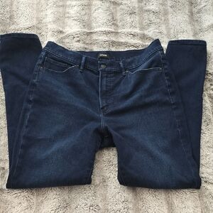 Express Women's Skinny Jeans - Dark Blue